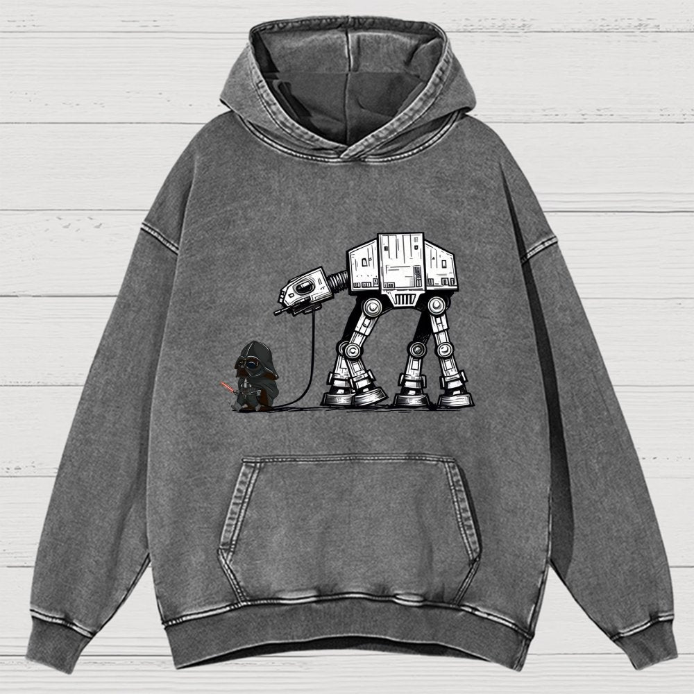 Walking The Imperial Robot Dog Vintage Distressed Hoodie