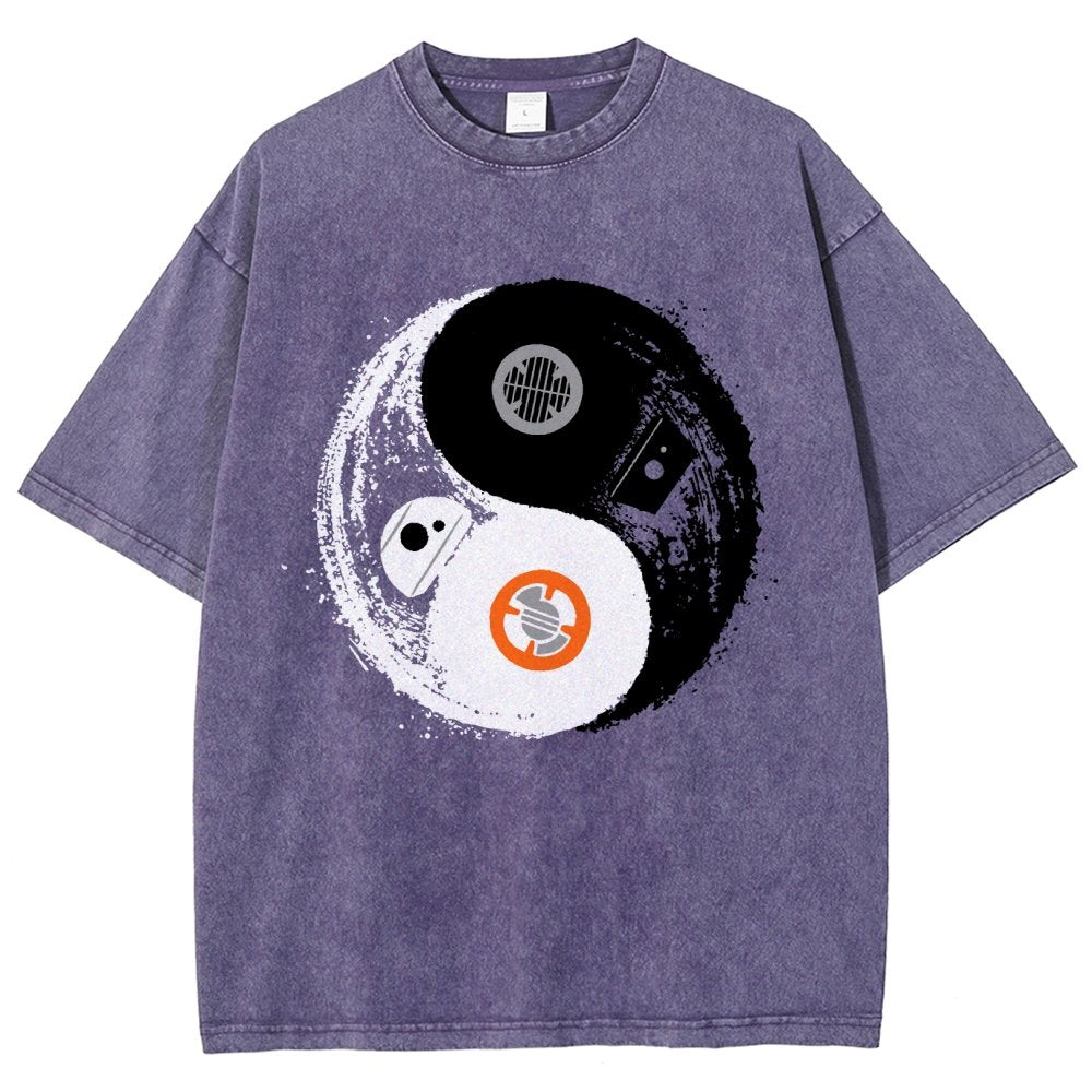 Robot Balance Vintage Distressed T-shirt