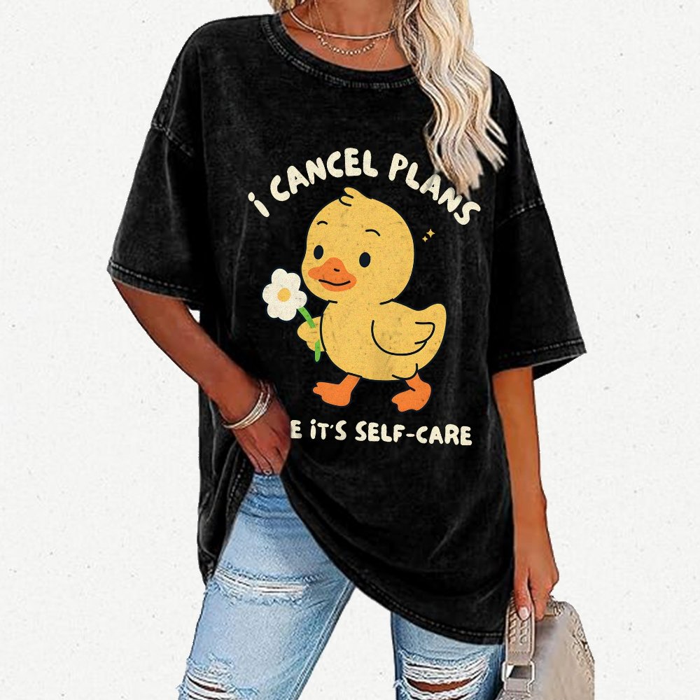 I Cancel Plans Vintage Distressed T-shirt