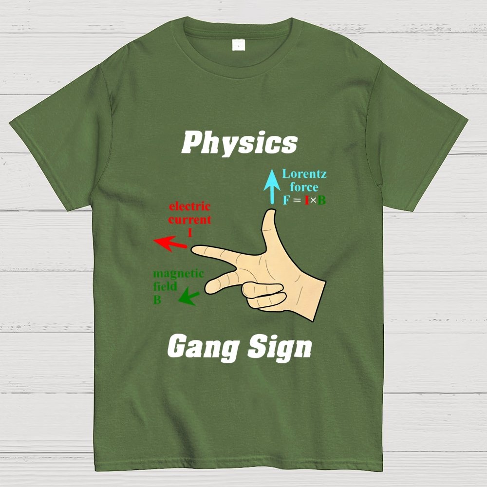 Right Hand Rule Physics Gang Sign Geek T-Shirt