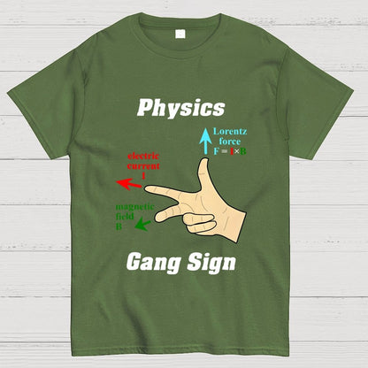 Right Hand Rule Physics Gang Sign Geek T-Shirt