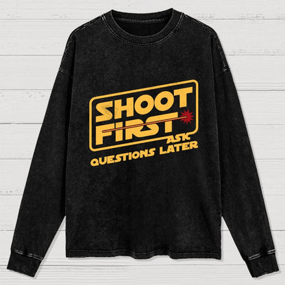 Shoot First Washed Long Sleeve Tee