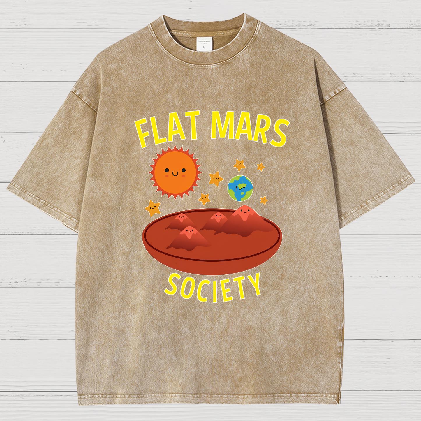 Flat Mars Society Nerdy Vintage Distressed T-shirt