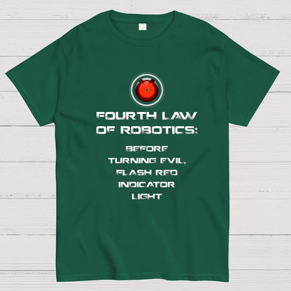 Law of Robotics: Before Turning Evil Flash Red Indicator Light Geeky T-Shirt