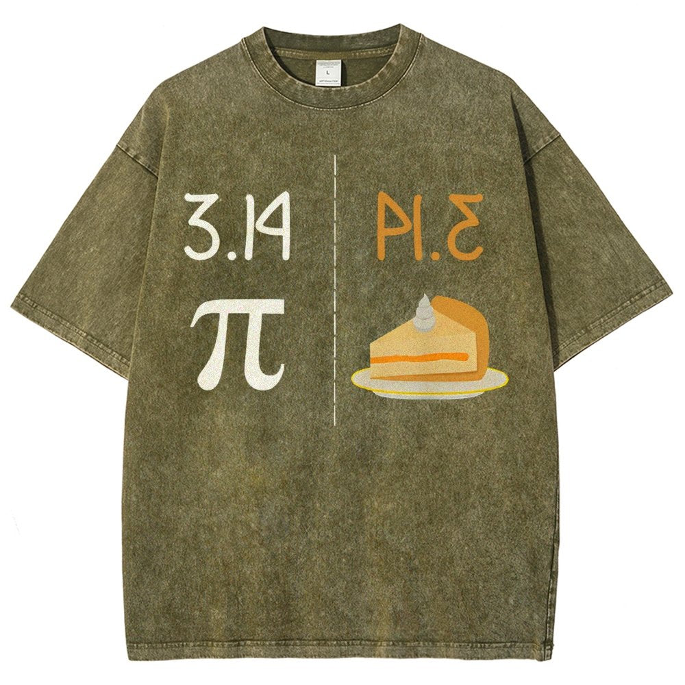 Funny PI Mirror Image Of 3.14 Is PIE Vintage Distressed T-shirt