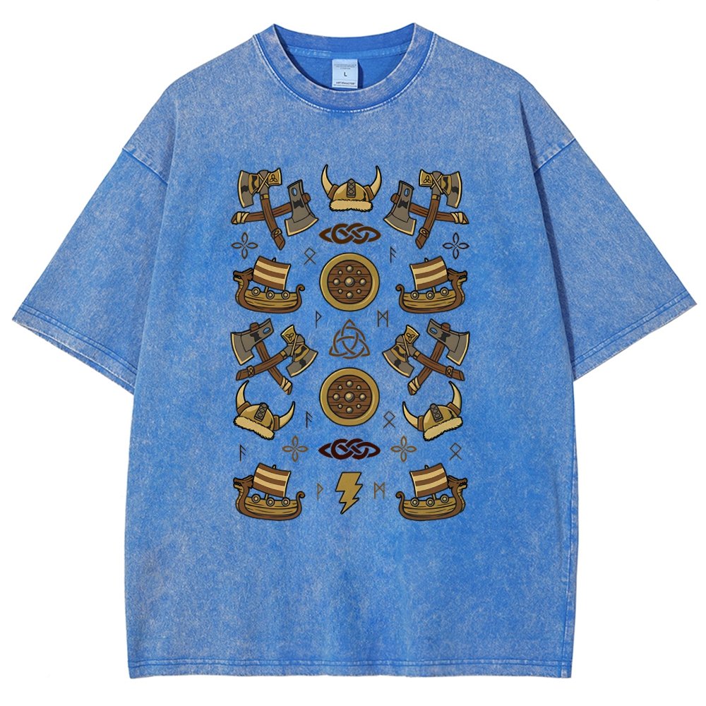 Fantasy Vikings Vintage Distressed T-shirt
