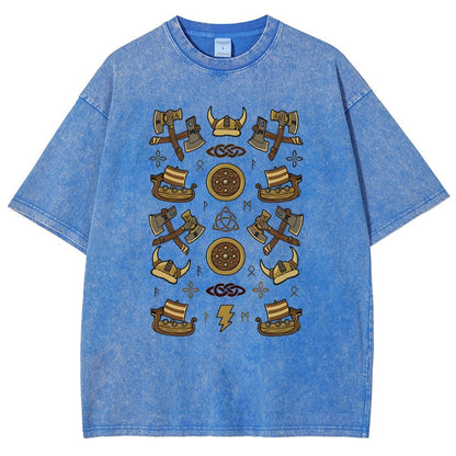 Fantasy Vikings Vintage Distressed T-shirt