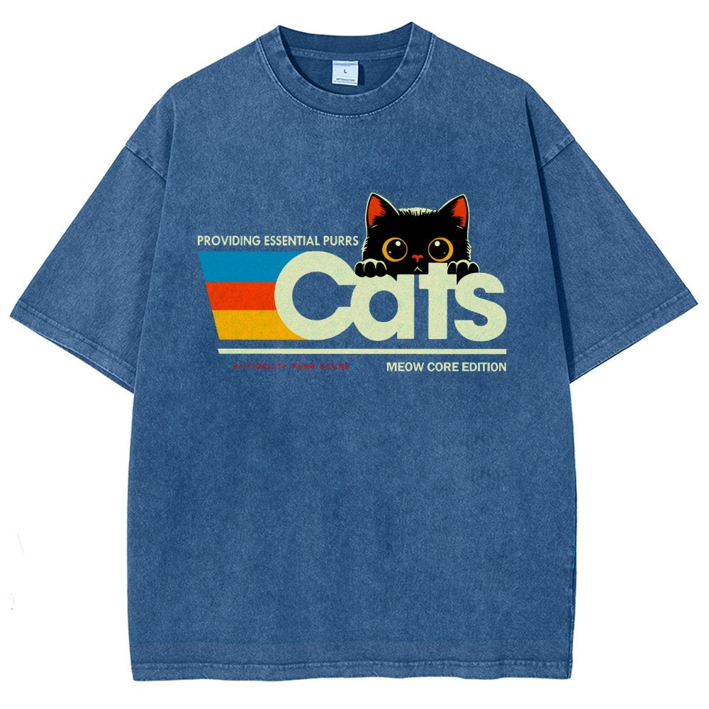 Retro Cats Vintage Distressed T-shirt