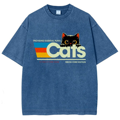 Retro Cats Vintage Distressed T-shirt