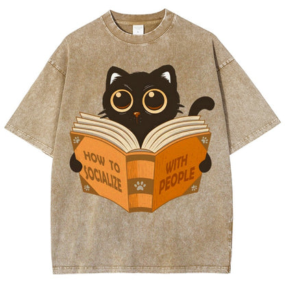 How to socialise with people Vintage Distressed T-shirt