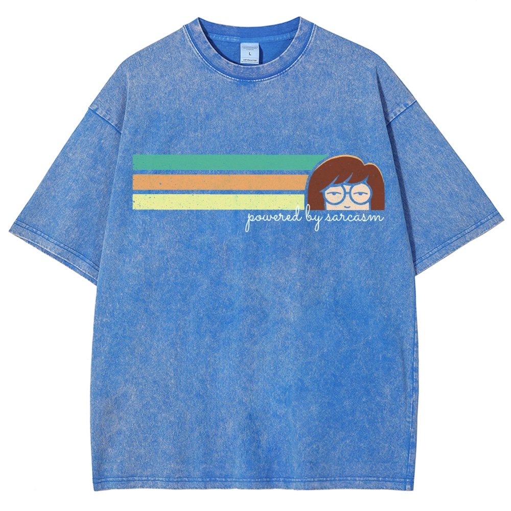 Power By Sarcasm Vintage Distressed T-shirt