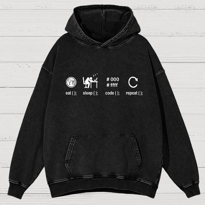 Programming Coder Nerd Vintage Distressed Hoodie