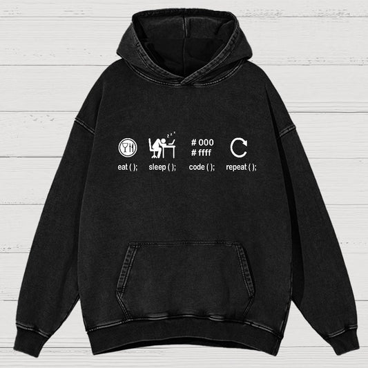 Programming Coder Nerd Vintage Distressed Hoodie
