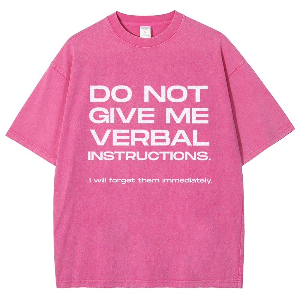 Funny ADHD Don’t Give Me Verbal Instructions Vintage Distressed T-shirt