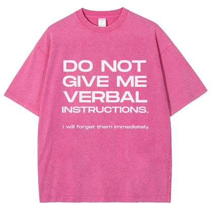 Funny ADHD Don’t Give Me Verbal Instructions Vintage Distressed T-shirt