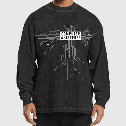 Computer Whisperer Washed Long Sleeve Tee