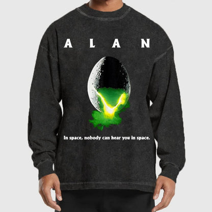 A.lan In S.pace Nobody Can Hear You In S.pace Washed Long Sleeve Tee