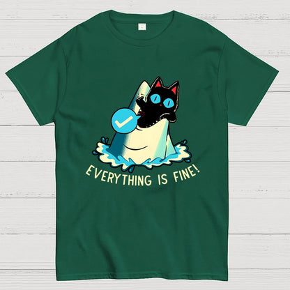 Everything Is Fine! Cat Geek T-Shirt