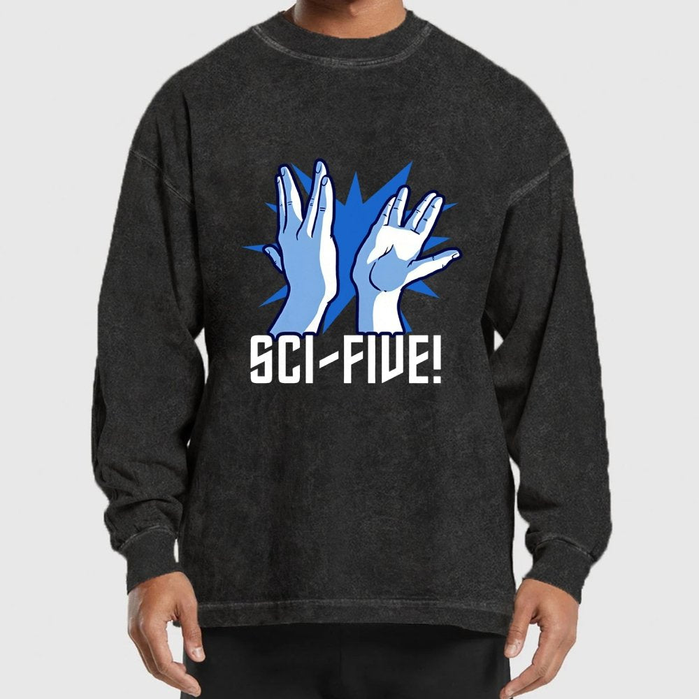 Sci-Five Washed Long Sleeve Tee