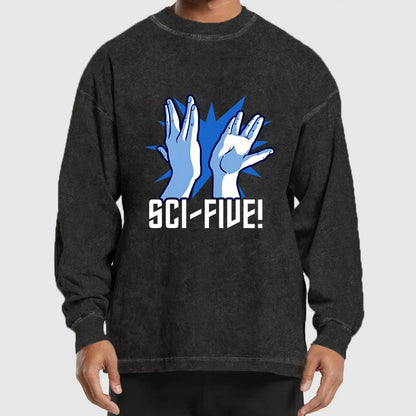 Sci-Five Washed Long Sleeve Tee