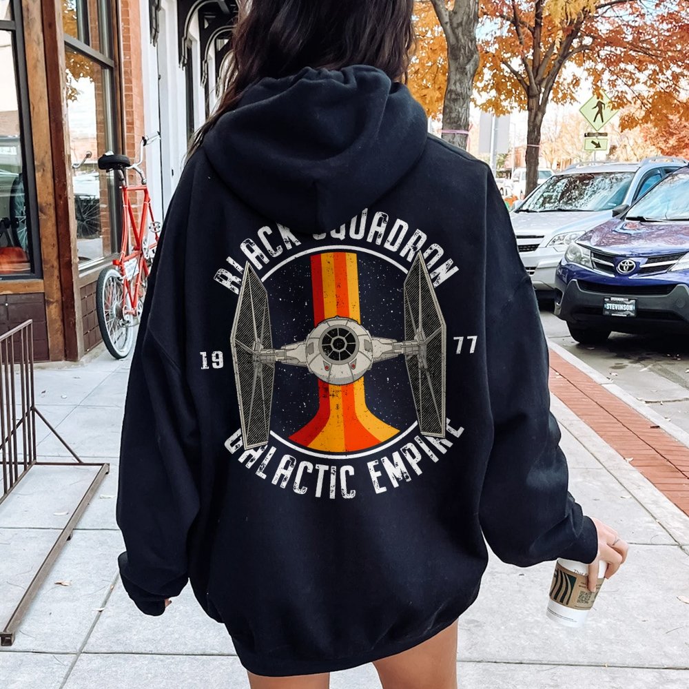 Vintage Squadron Printed Back Unisex Cotton Hoodie
