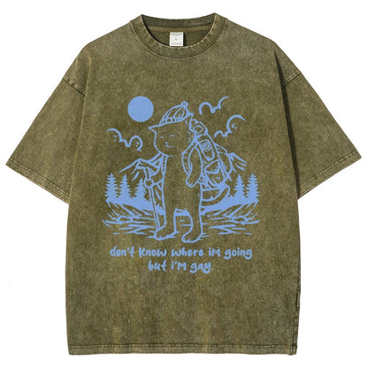 Don't Know Where I'm Going But I'm Gay Vintage Distressed T-shirt
