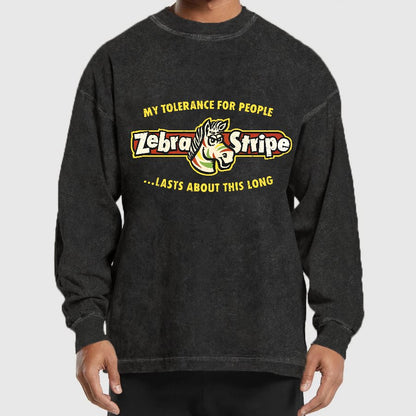 Zebra Fruit Stripe Gum Washed Long Sleeve Tee