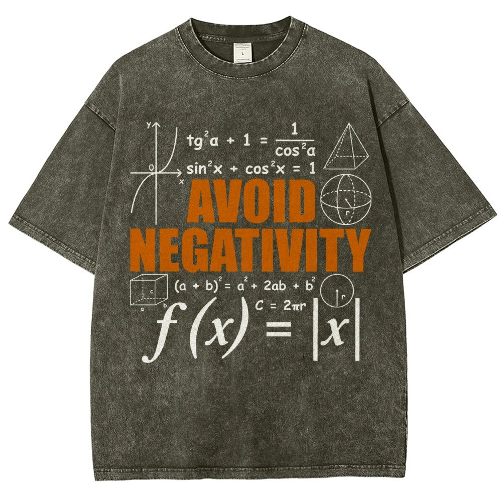 Avoid Negativity Funny Math Mathematician Vintage Distressed T-shirt
