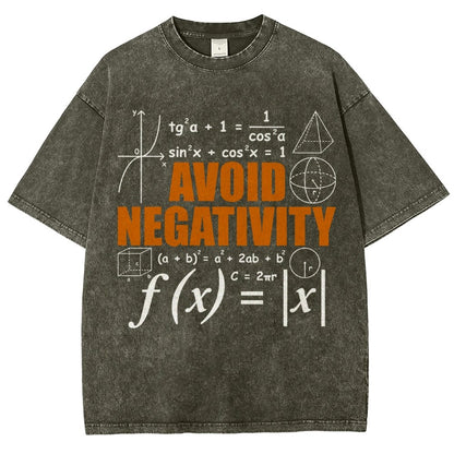 Avoid Negativity Funny Math Mathematician Vintage Distressed T-shirt