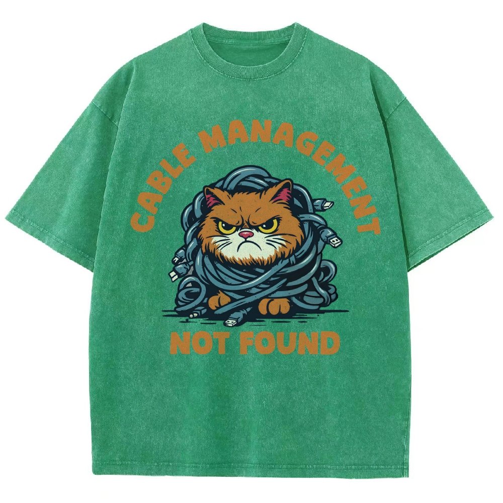 Cable Management Not Found Vintage Distressed T-shirt