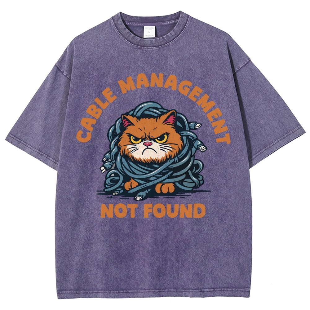 Cable Management Not Found Vintage Distressed T-shirt