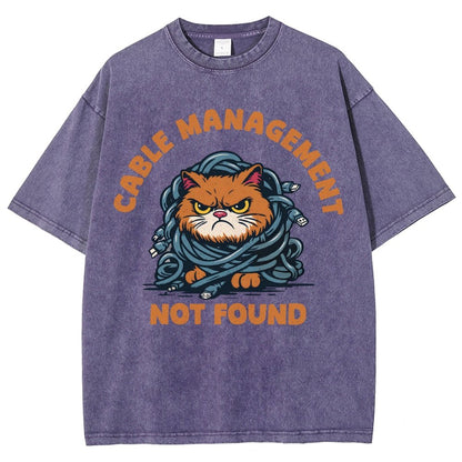 Cable Management Not Found Vintage Distressed T-shirt