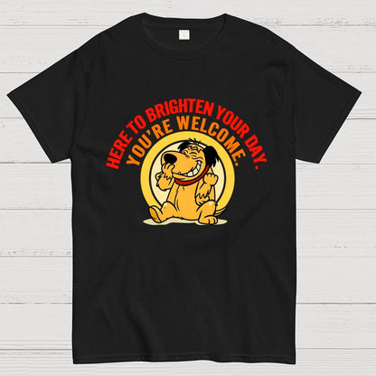 Here to Brighten Your Day. You’re Welcome Geek T-Shirt