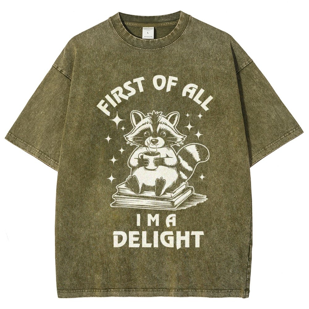 First Of All I'm A Delight Vintage Distressed T-shirt