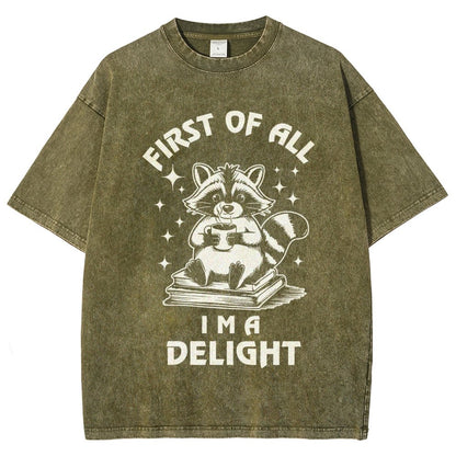 First Of All I'm A Delight Vintage Distressed T-shirt