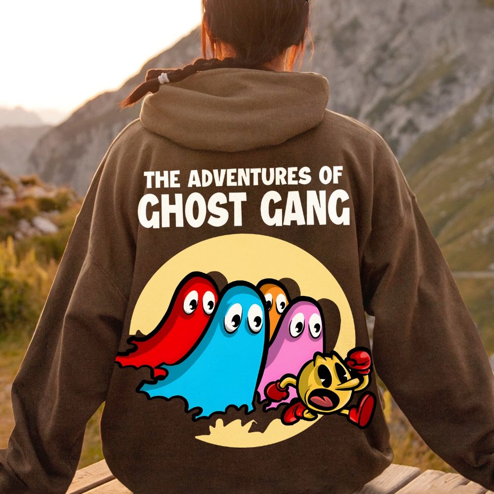 The Adventures Of Ghost Gang Printed Back Cotton Hoodie