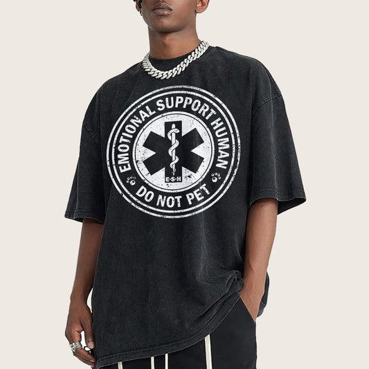 Emotional Support Human Vintage Distressed T-shirt