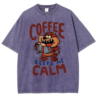 Coffee Keeps Me Calm Vintage Distressed T-shirt