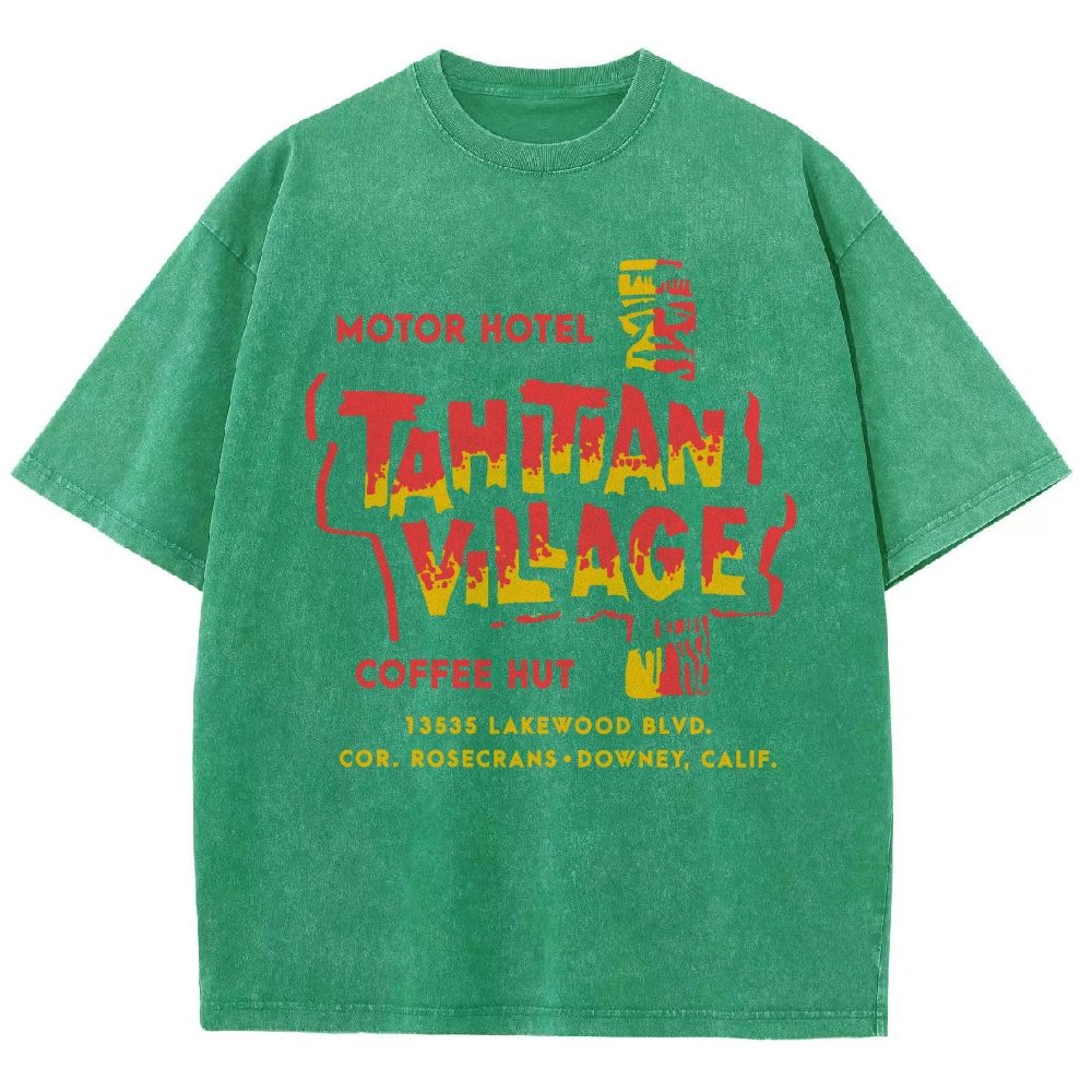 Tahitian Village - Downey, CA - Vintage Tiki Bar Vintage Distressed T-shirt