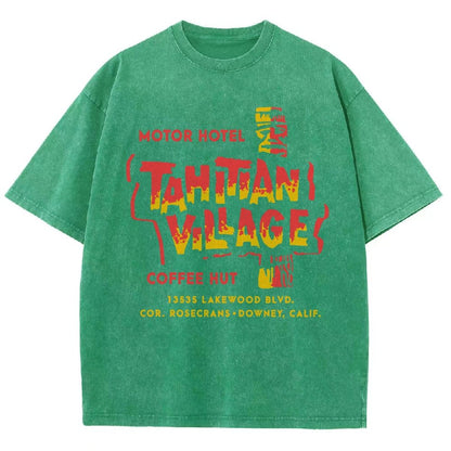 Tahitian Village - Downey, CA - Vintage Tiki Bar Vintage Distressed T-shirt