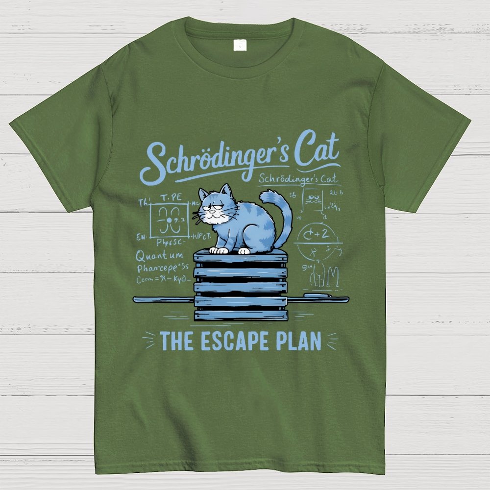 Schrödinger's Cat Of The Escape Plan Science Unisex Geek T-Shirt