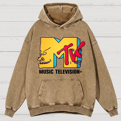 Music Television Vintage Distressed Hoodie