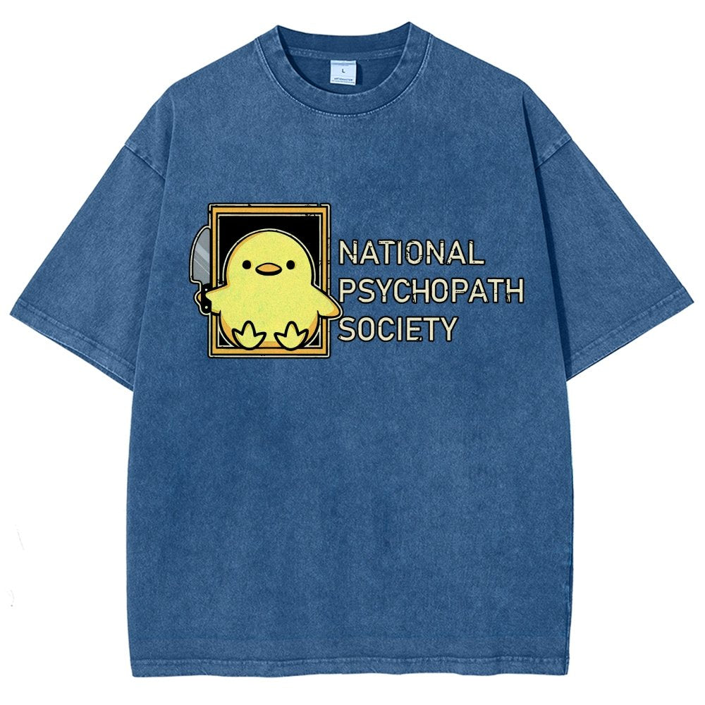 National Psychopath Sociaty Vintage Distressed T-shirt