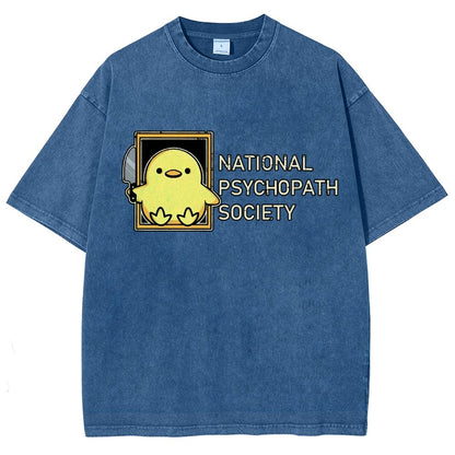 National Psychopath Sociaty Vintage Distressed T-shirt