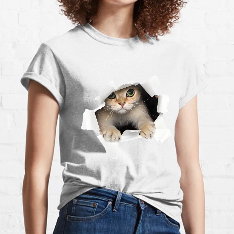 3D Cat Nerdy T-Shirt