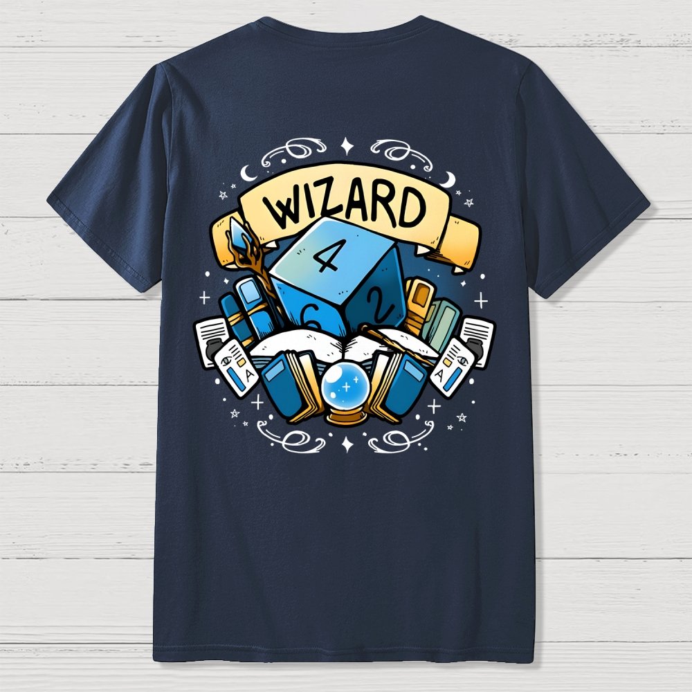 Wizard Dice Front And Back Printing Geek T-Shirt