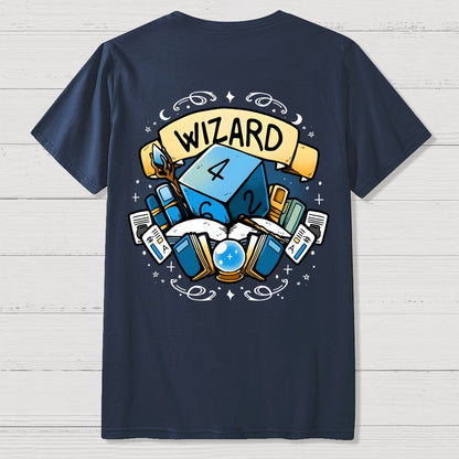 Wizard Dice Front And Back Printing Geek T-Shirt