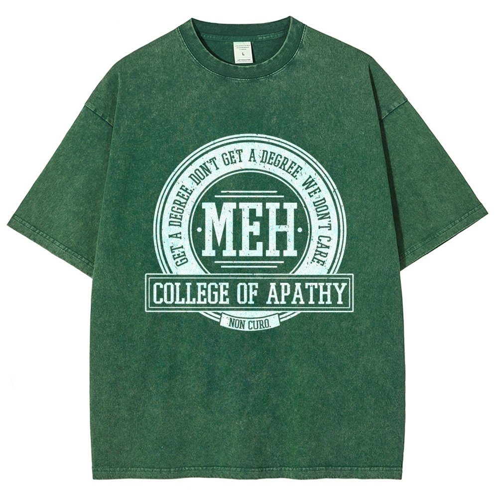College of Apathy Vintage Distressed T-shirt