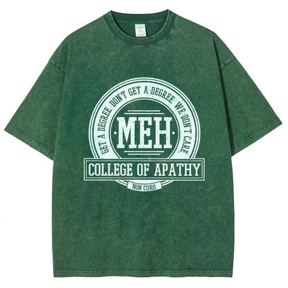 College of Apathy Vintage Distressed T-shirt