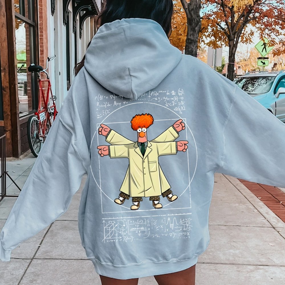 Vitruvian Puppet Printed Back Unisex Cotton Hoodie